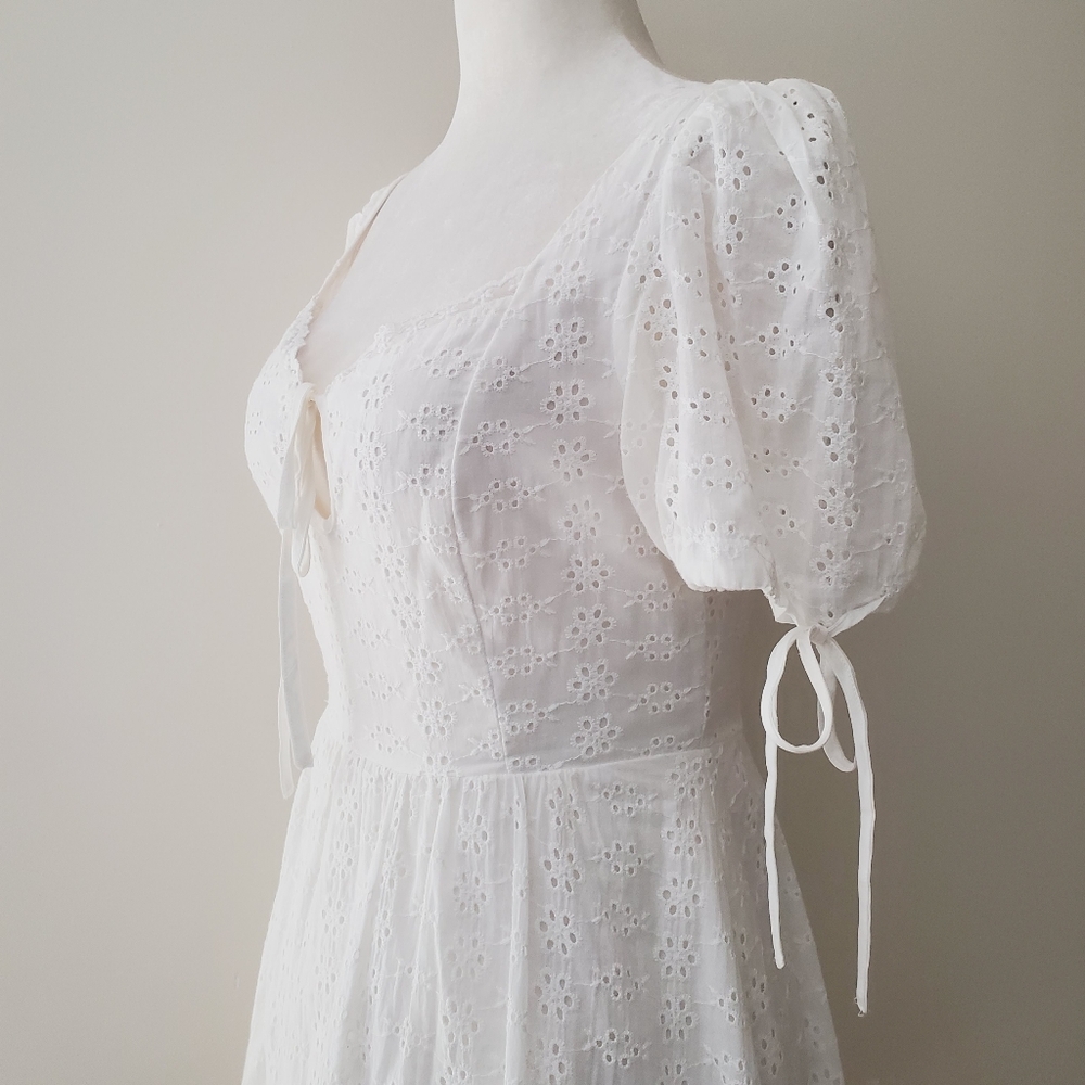 Shein Eyelet Lace Puff Sleeve Dress - Picture 9 of 13